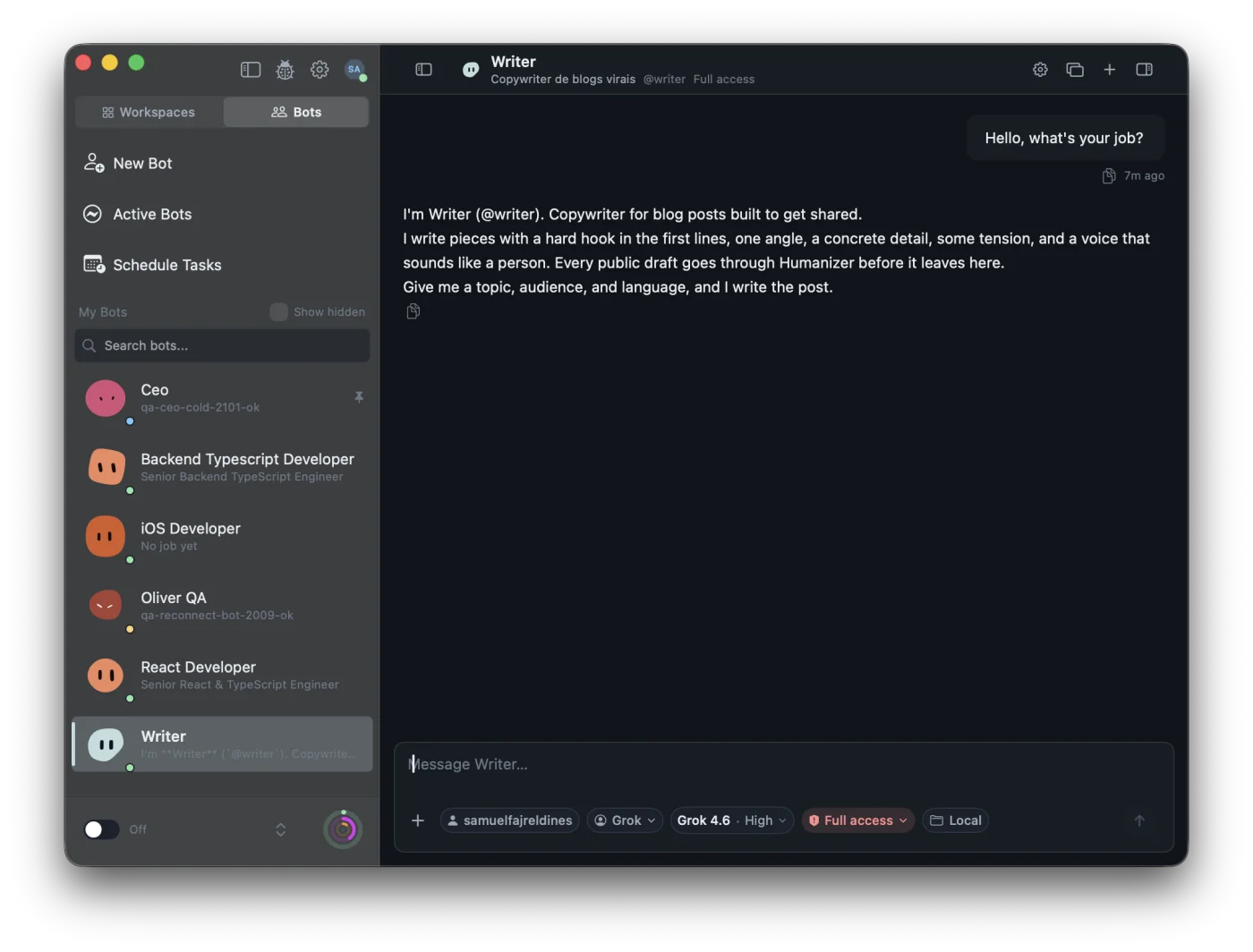 RemoteCode Bots: Writer